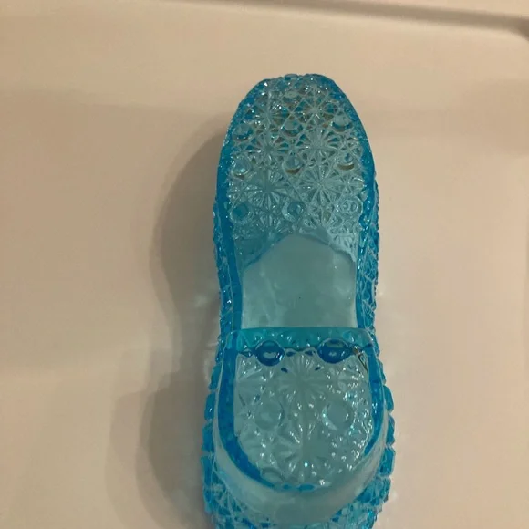 EAPG - Antique Bryce Brothers Daisy & Button Blue Glass Shoe - Picture 11 of 16